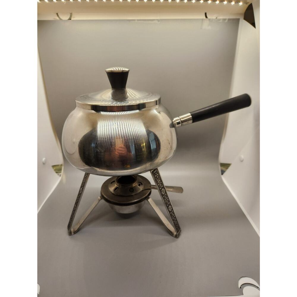 Vintage Mid Century Cordova 1969 Fondue Pot Stainless Steel